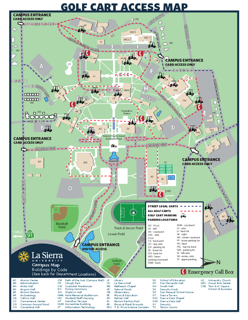 Sierra College Campus Map Campus Maps - Risk Management - La Sierra University