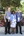Honor class members, left to right, Richard Serns, Thelda Roberts Goodlitt and Paul Beach pose for a photo in front of Founders' Green on April 15.
