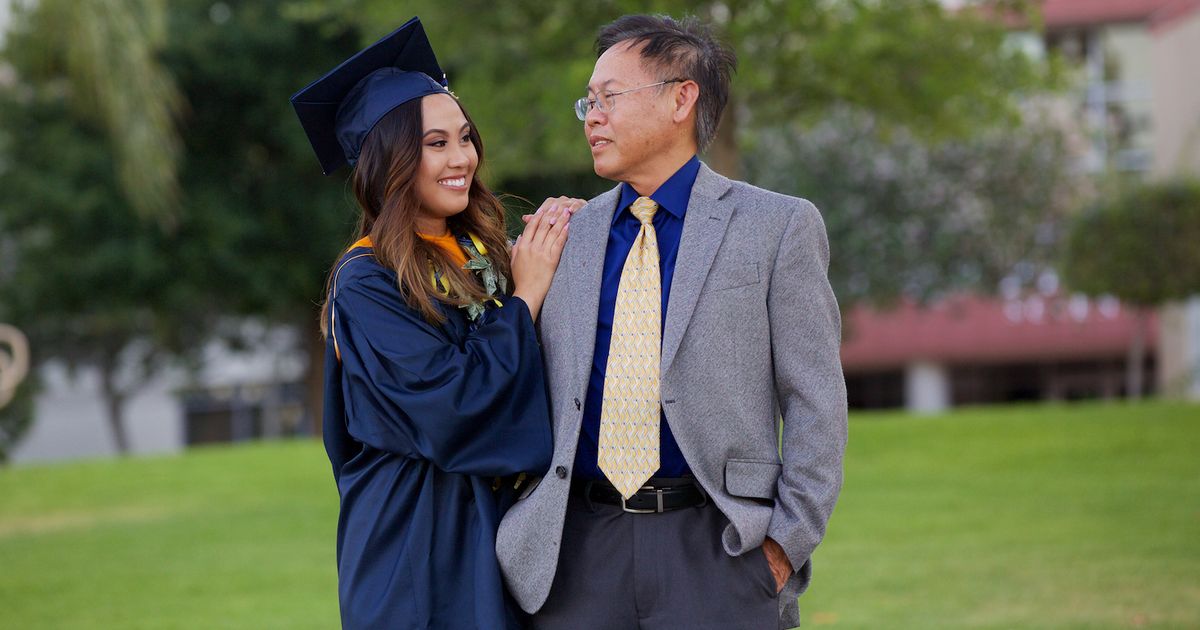 Daughter Father Celebrate T Of Life At Fathers Day Graduation La